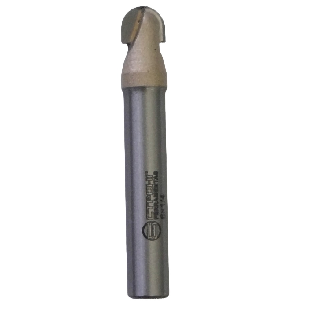 Fresa Meia Esfera / Ponta U / Meia Cana Haste 6mm Corte 1/4 (6.35mm)
