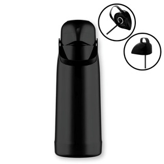 Garrafa Térmica 500ml/1L/ 1.8L Magic Pump Preta - Termolar / Tampa Hermética / Café / Chimarrão