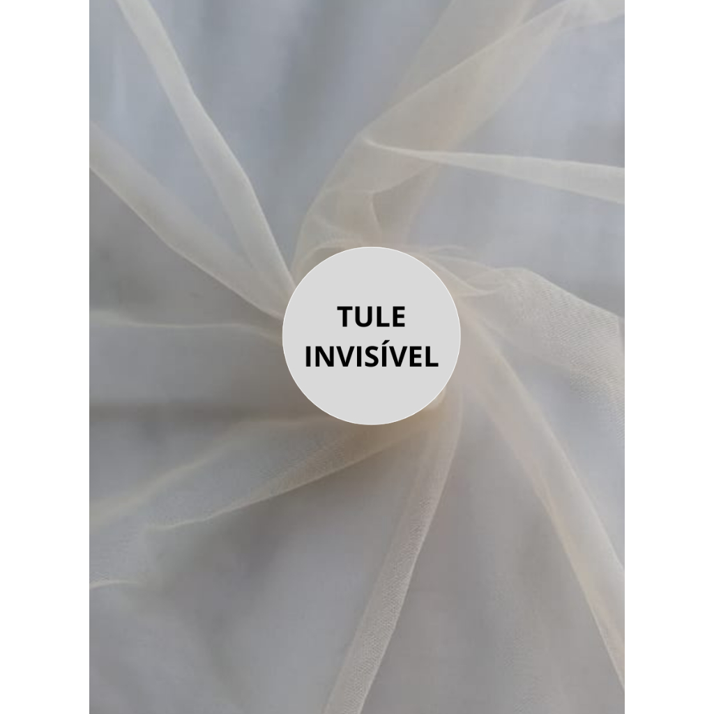 Tule Invisível Tule Ilusion Bege 5 metros Tecido para Festa 100% Poliamida 1,60m de Larga Tule festa
