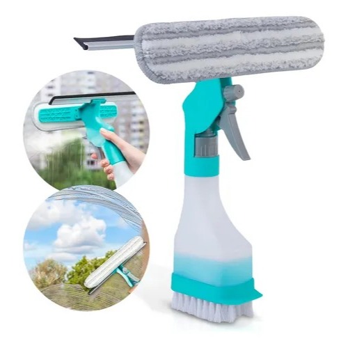 Spray Mop 4 Em 1 Limpa Vidros Janelas Rodo Escova Spray