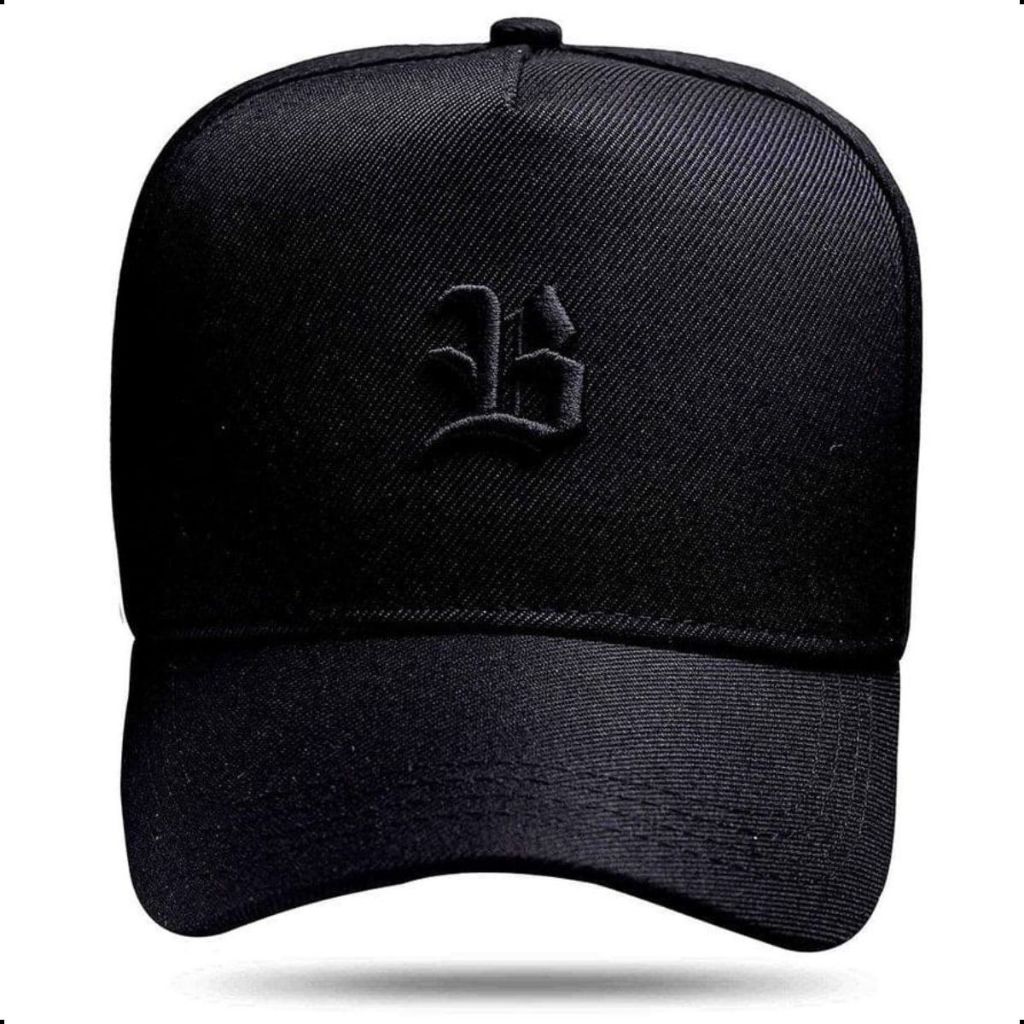 Boné Blck Brasil Masculino Snapback Aba Curva Logo B Básico All Black Poliester Premium Original