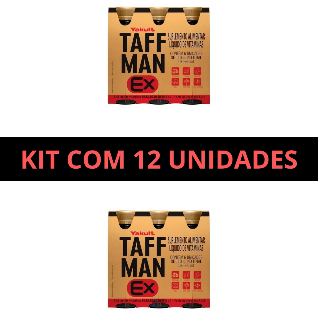 Taffman-ex Suplemento Vitaminas Yakult S/ Glúten - KIT C/12 em Oferta na Shopee