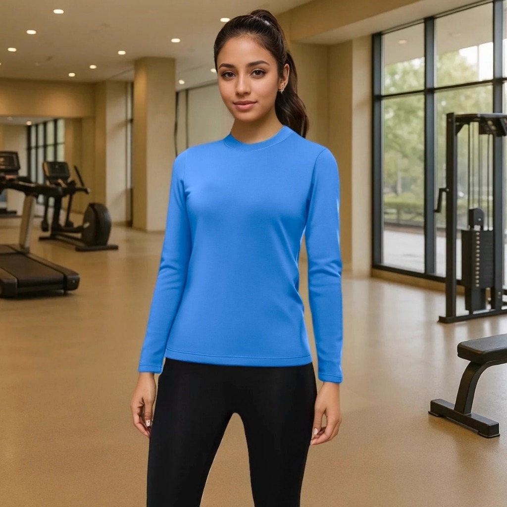 Dry Fit Feminina Camisa Camiseta Blusa Segunda Pele Esportiva Corrida Academia Manga Longa Corrida Yoga Caminhada