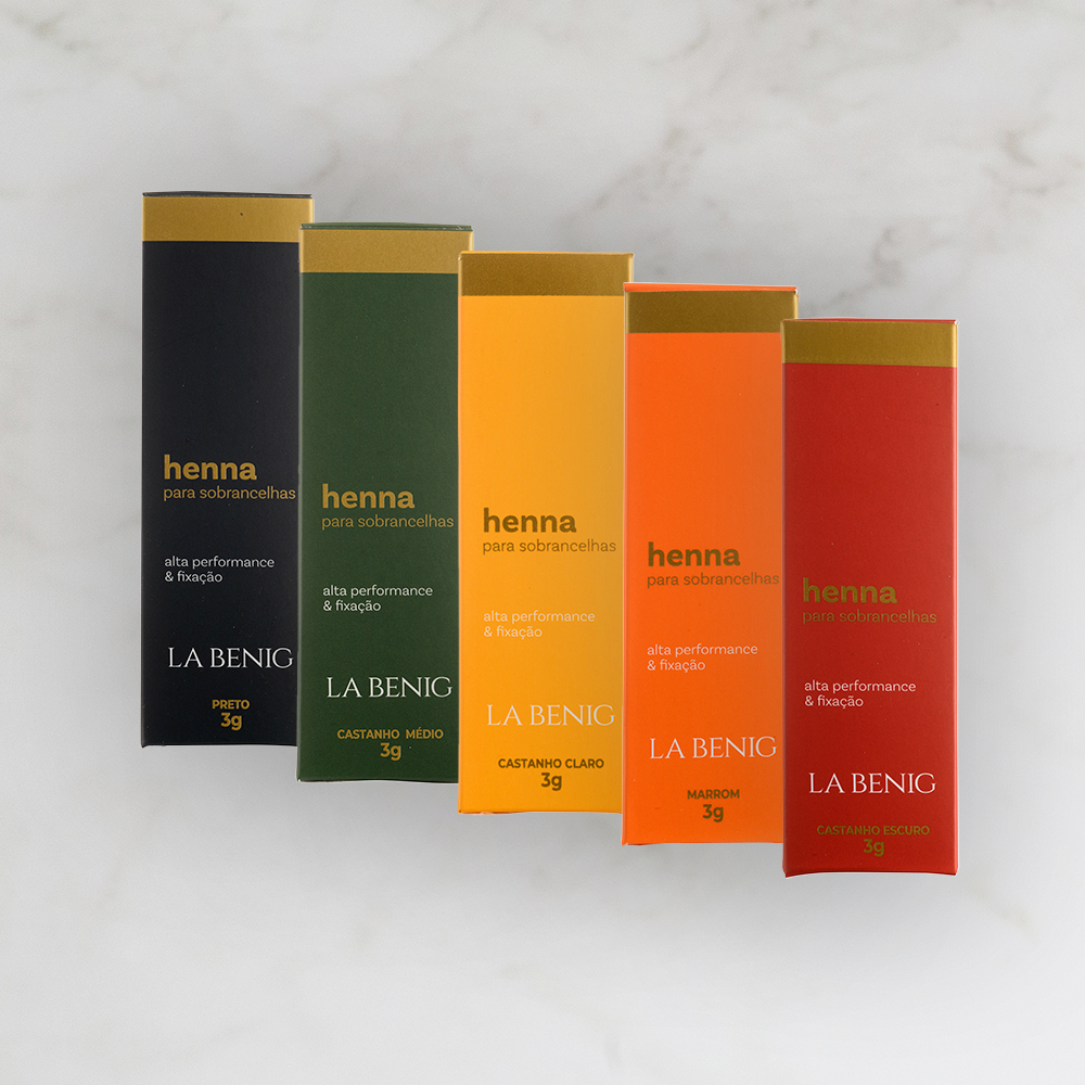 Henna Sobrancelhas La Benig 3g e 1,5g Alta Fixação Profissional todas as cores Promoção
