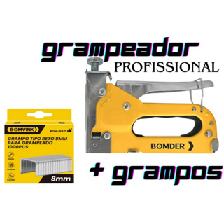 Grampeador + Grampos Brinde de Tapeceiro Profissional Manual – Alta Pressão com ajuste de força em Oferta na Shopee