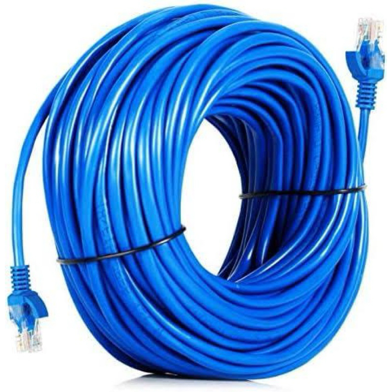 Cabo de Rede 100 Metros 4 pares  com conectores   RJ45 prontos para Internet Camera ,Roteador,repetidor,tv,alarme