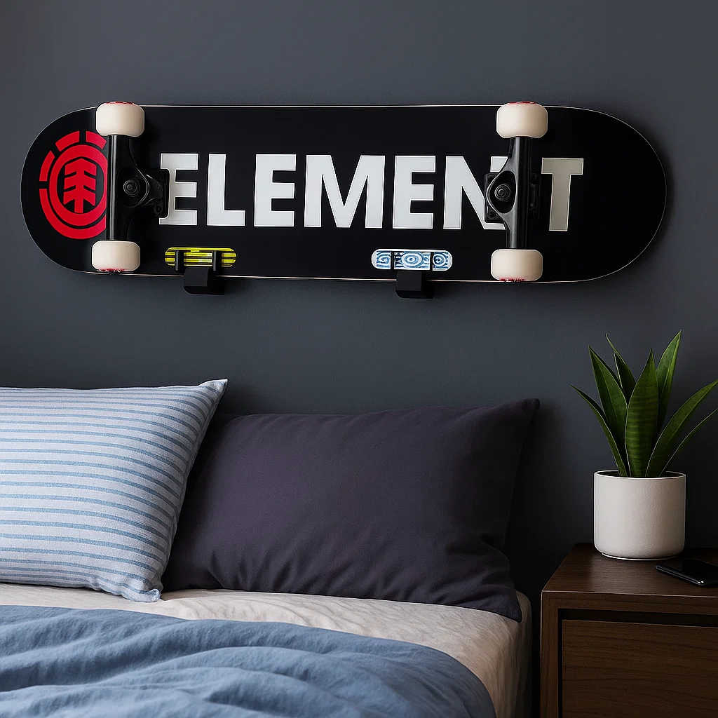 Kit Suporte De Apoio Para Skate Decoração & Lazer Estilo Quarto Acessório Parede Esporte Organizador Moderno Fixação