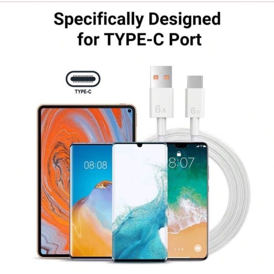 Cabo De Dados Tipo C De Carregamento Super Rápido 6a, 1m [1654]