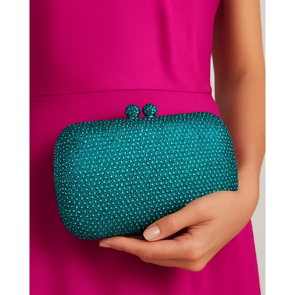 Bolsa Festa Verde com aplicação de Cristais - Clutch Miami