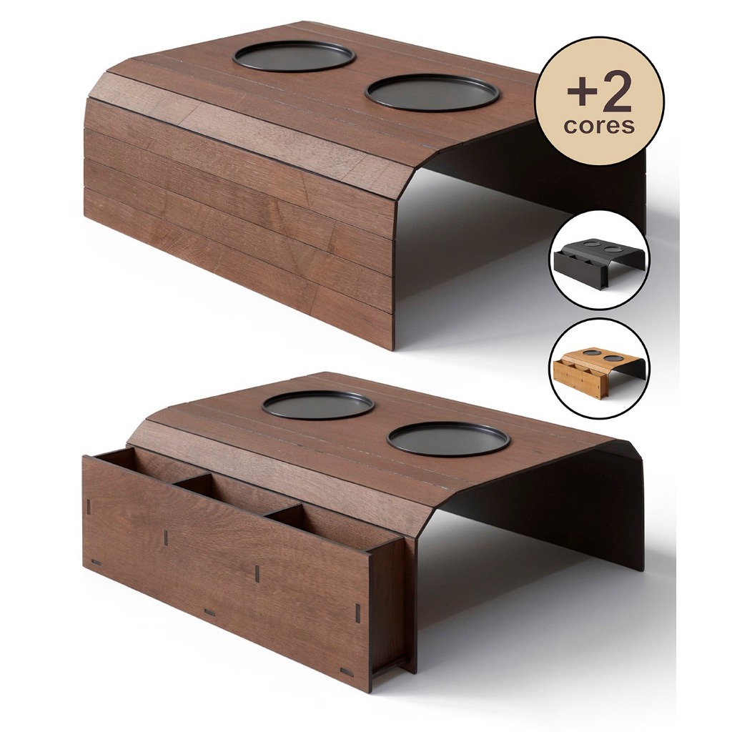 Esteiras Porta Copos Braço Sofá Apoio Bebida Cerveja Controle Flexível MDF Modelos e cores Variadas