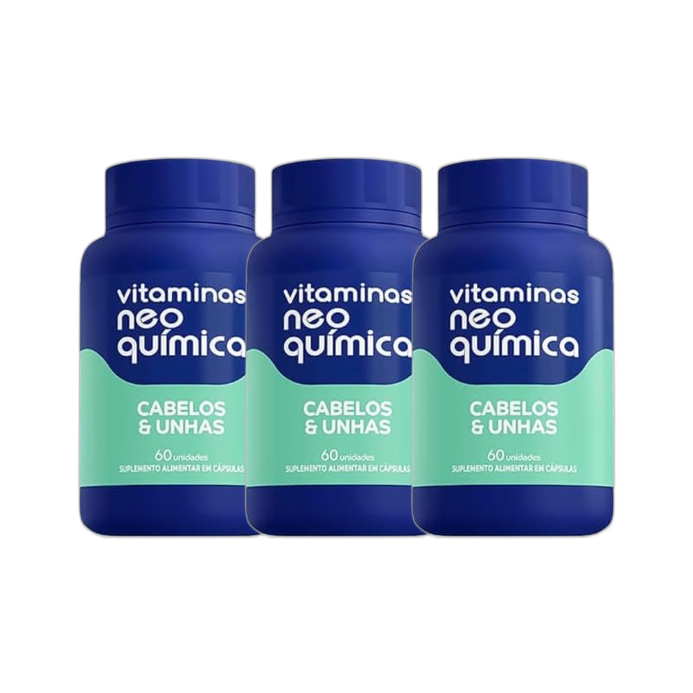 Kit 3x Vitaminas Cabelos E Unhas 60 Cápsulas - Neo Quimica