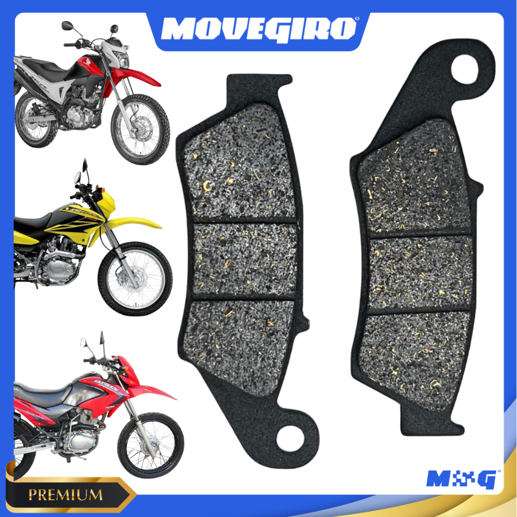 Pastilha Freio Dianteiro Bros 125 / 150 / 160  (2003 A 2016) Moto Honda Modelo Original Par Frente