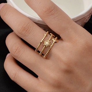 Novo anel de moda em aço inoxidável 18K, o design da abertura pode ser ajustado em tamanho em Oferta na Shopee