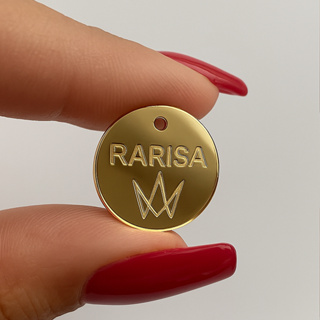 Tag Kit 100 Etiqueta Acrílico Espelhado Personalizada Nome Recorte Marca Laser Furos em Oferta na Shopee