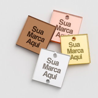 Tag Kit 30 Etiqueta Acrílico Espelhado Personalizada Nome Marca Laser Recorte Furos em Oferta na Shopee