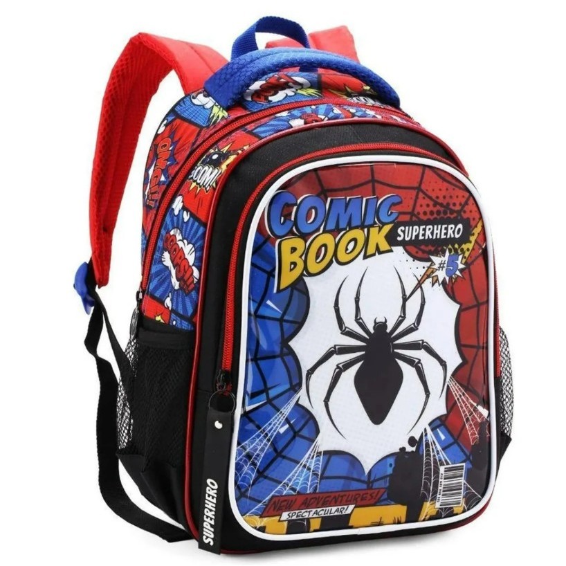 Mochila Infantil Costa Spider Dark Aranha Menino TAM Grande Hero Escolar / Estojo Spider Dark em Oferta na Shopee