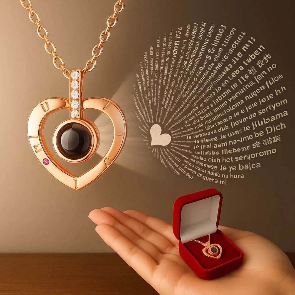 Imagem Colar Feminino Eu Te Amo em 100 Idiomas Romântico Criativo e Delicado Presente