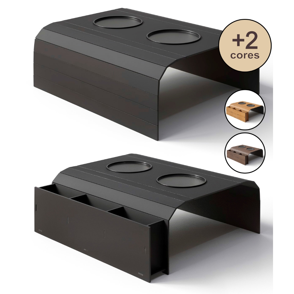 Suporte Para Braço De Sofá Esteira Flexível Porta Controle e Objetos Mdf