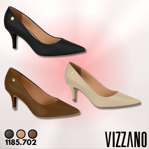 Scarpin Feminino Vizzano Clássico -Bico fino e Salto Médio Elegante