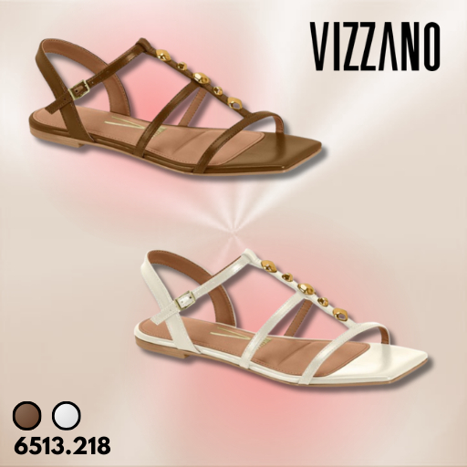 Sandália Rasteirinha Feminina Vizzano Napa Gladiadora Elegante