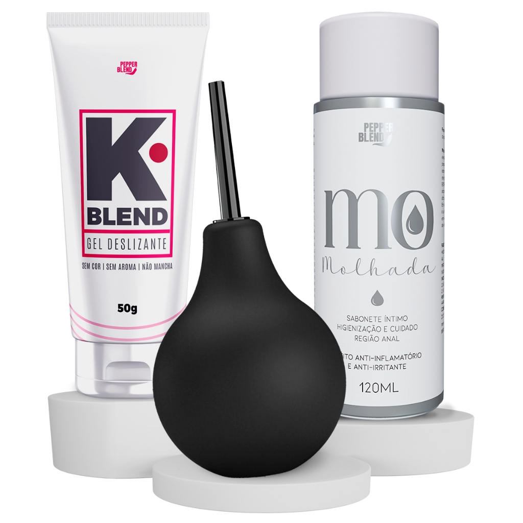 Kit Ducha Higiene Íntima Ginecológica Enema 224ml Sabonete Procto Anal Gel Lubrificante Deslizante