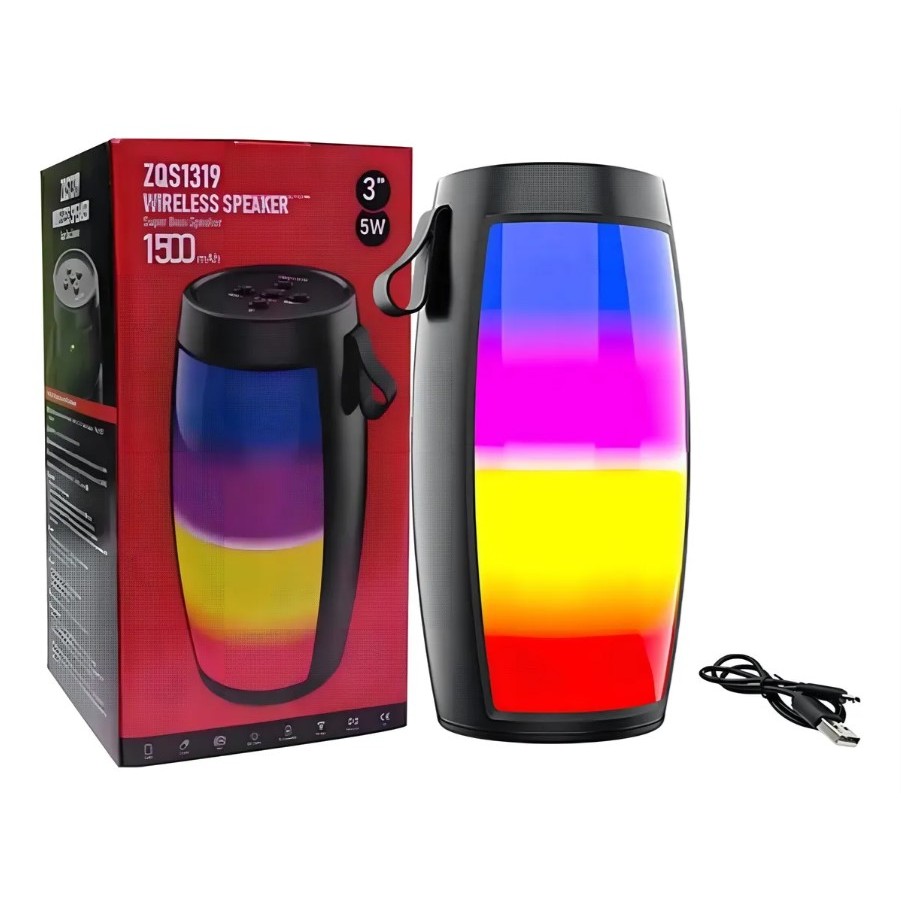 Imagem Caixa De Som Bluetooth Com Rádio Fm E Iluminação Led Rgb Cor Preto 110v/220v (5444)