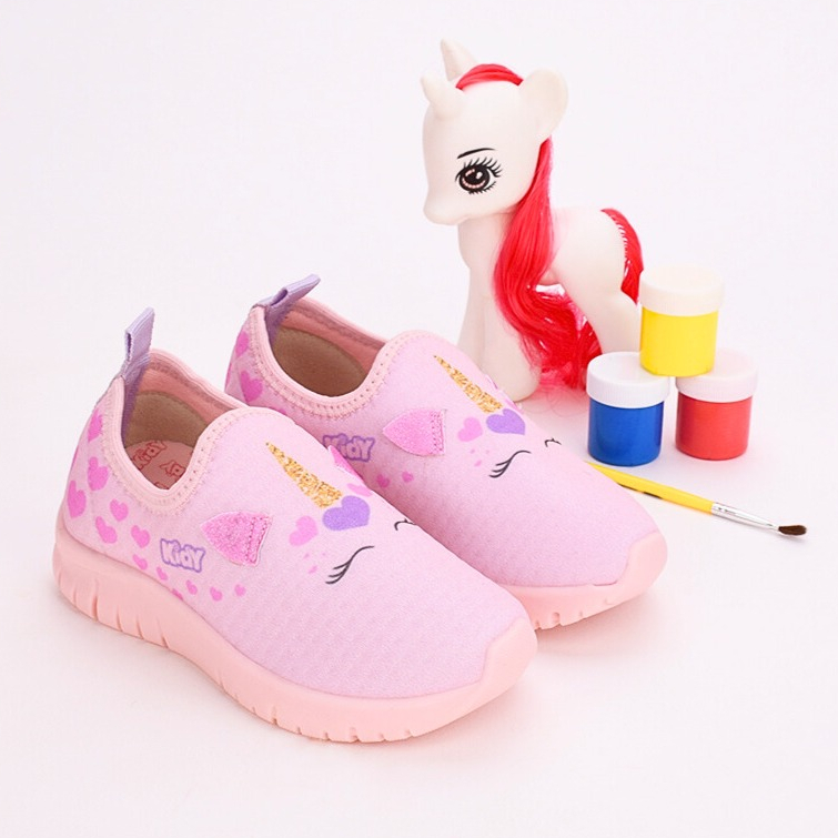 Tênis Infantil Menina Kidy Ultra Flex Com Unicórnio Para Pintar Rosa em Oferta na Shopee