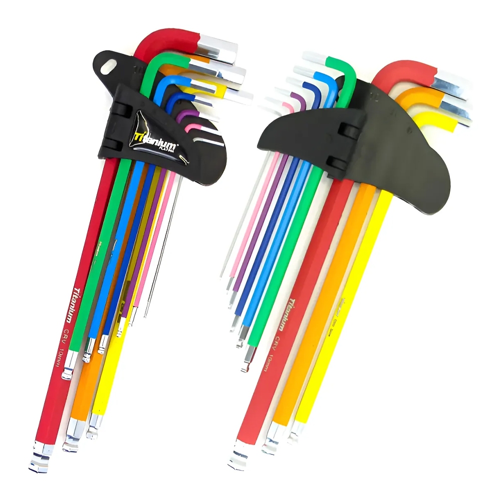 Jogo Chave Allen Titanium Extra Longa Abaulada Color 9 Peças Colorido em Oferta na Shopee