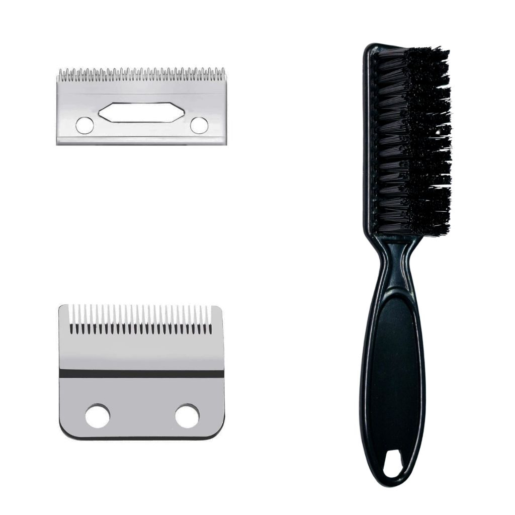 Lamina Aço Fade compativel com wahl kemei wmark Kit Com Escovinha Degrade Disfarce limpeza Pro