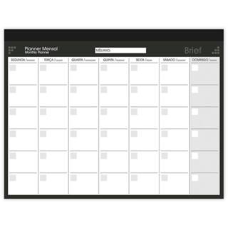 Planner De Mesa Mensal Brief Preto - PT 1 UN em Oferta na Shopee