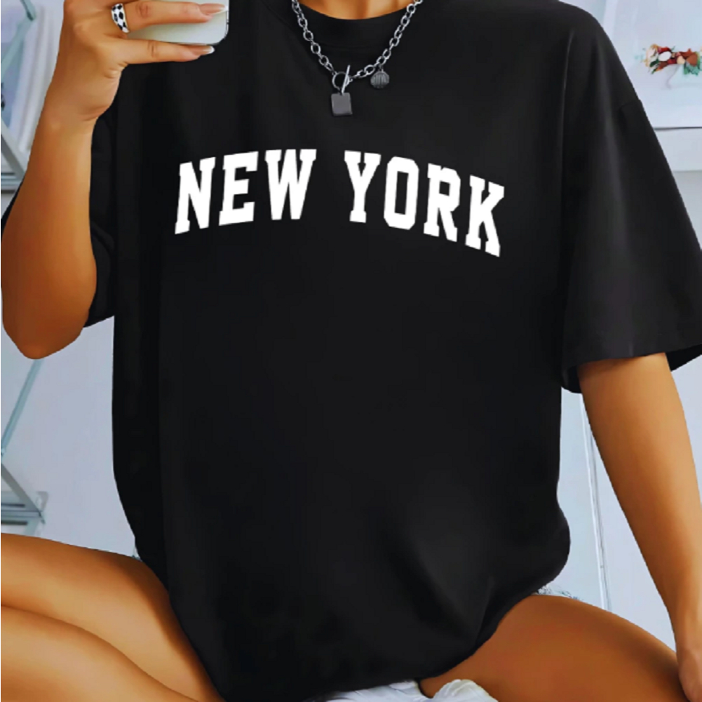 Camiseta feminina New York Streetwear Brooklyn Lançamento Camiseta 100% Algodão