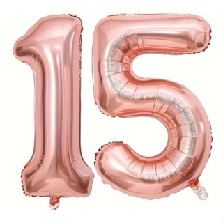 Kit 2 Números ROSE Luxo Metalizado 40 Cms - Festa Aniversário. Bodas, Festa 15 Anos, Preço Atacado em Oferta na Shopee