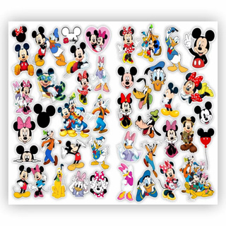 Kit Cartela de Adesivos Minnie mickey pateta Mouse 42 Adesivos Adesivos para Bike, Carro, Moto, Capacete U15 em Oferta na Shopee