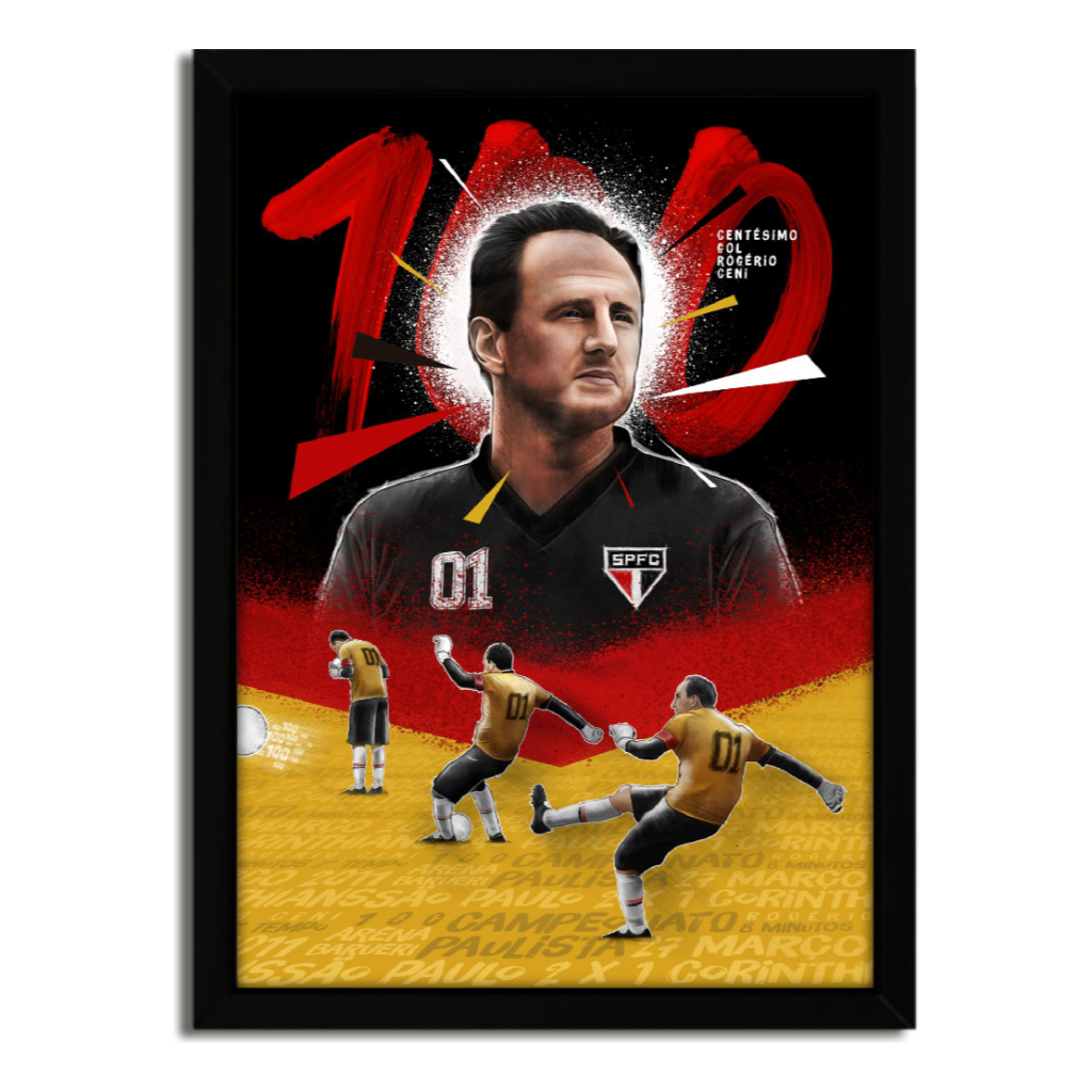 Quadro Decorativo Rogério Ceni São Paulo Fc Centésimo Gol, RC 01