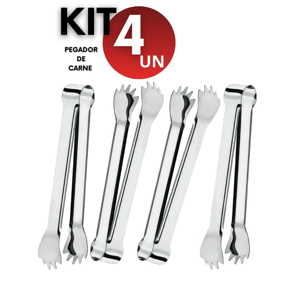 Kit 4/6/12 Pegadores de Carnes Aço inoxidável Utensílio Churrasco Bares Restaurantes Drinks Profissional
