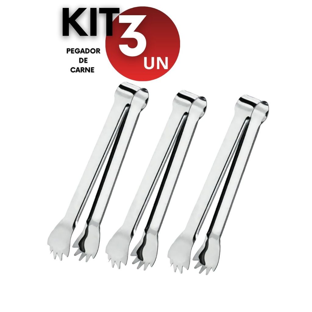 Kit 3 6 15 Pegadores de Carnes Aço inoxidável Utensílio Churrasco Bares Restaurantes Drinks Profissional