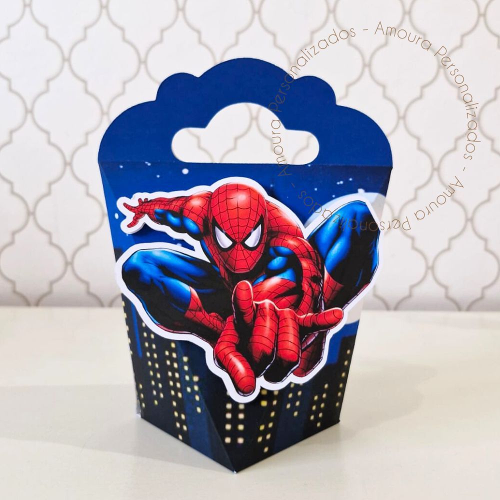 CAIXA TRIANGULOVE PERSONALIZADA PARA LEMBRANCINHAS HOMEM ARANHA | CAIXINHA | FESTA | ANIVERSARIO