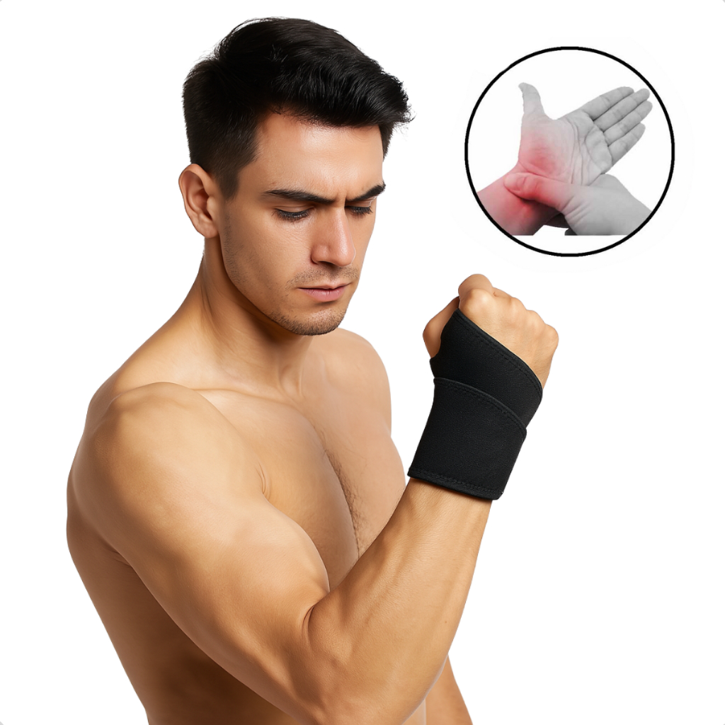 Munhequeira Para Tendinite Órtese Ajustável Neoprene Pulso