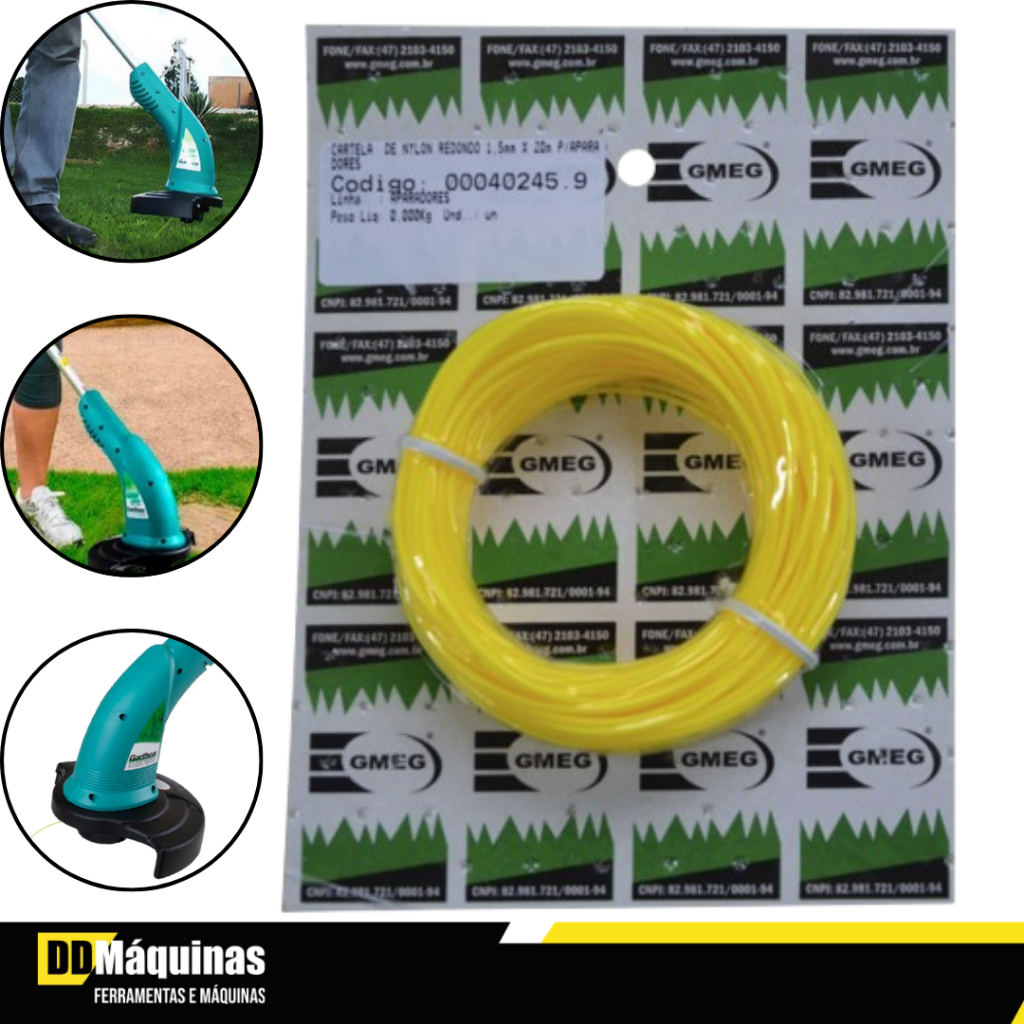 Cartela de Nylon Redondo 1,5mm X 10m p/Aparadores - Garthen em Oferta na Shopee