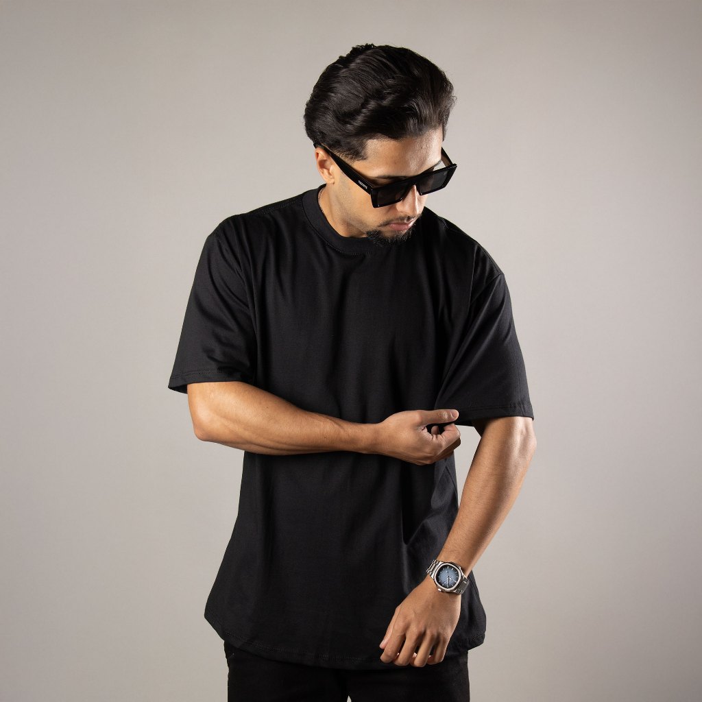 Kit 4 Camiseta Oversized Masculina Premium Gola Grossa Streetwear 100% Algodão Lisa Basica Caimento