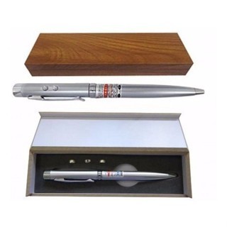 Caneta Laser E Lanterna Esferográfica Estojo  Em Madeira em Oferta na Shopee