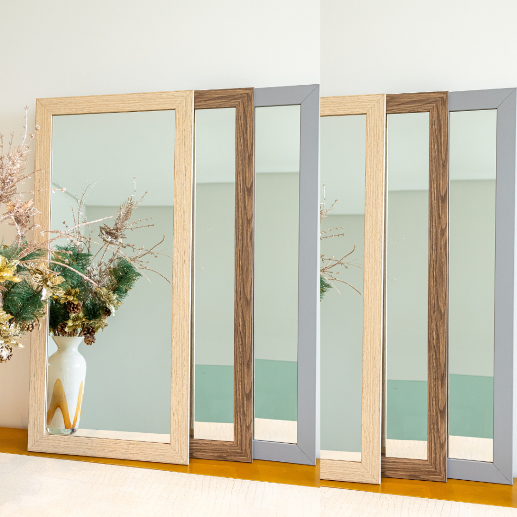 Espelho Parede Decorativo 42x92cm Com Moldura Moderno Elegante Vidro Resistente Imagen Nítida