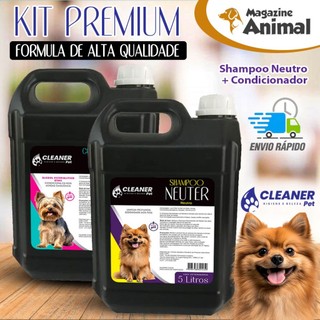 Kit Shampoo Profissional para Cachorro Neutro 5 Litros + Condicionador Pet 5 Litros Banho e Tosa Pet Shop UP Clean