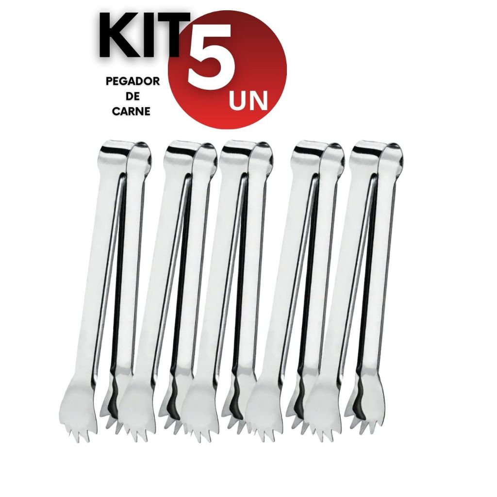 Kit 5/10/15 Pegadores de Carnes Aço inoxidável Utensílio Churrasco Bares Restaurantes Drinks Profissional