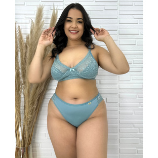 Conjunto Plus Size Sem Bojo Reforçado Alças Largas Sutiã Renda Calcinha Conforto Rendada E Microfibra Premium em Oferta na Shopee