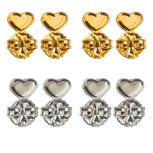 Tarraxa Mágica de Sustentação p/ Orelha Rasgada Banhado no Ouro 18 K e Prata 925 - Kit com 2, 4, 8 ou 12 peças