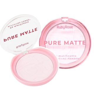 Pó Compacto Ruby Rose Translúcido e Matificante Ultrafino com Efeito Aveludado Pure Matte em Oferta na Shopee