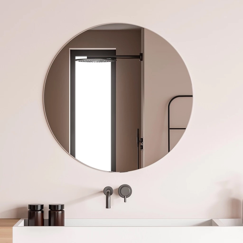 Espelho Redondo Vidro Lapidado Alta Qualidade Decorativo Para Quarto Sala Banheiro Lavabo Maquiagem em Oferta na Shopee