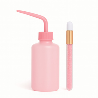 Kit Pisseta e Pincel Rosa – Higienização Profissional para Extensão de Cílios em Oferta na Shopee
