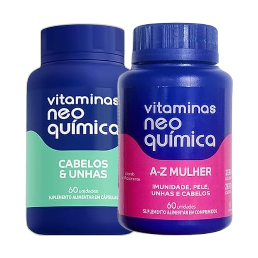 Vitaminas Cabelos e Unhas 60 Cps  + Mulher 60 Cpr  - Neo Quimica